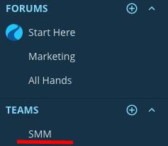 I created ‘SMM’ Team in Ryver