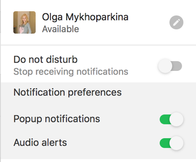 notification settings in Flock