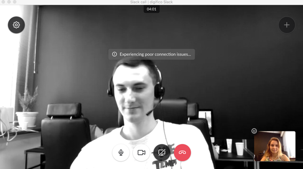 Some bugs occurred during a video call in Slack