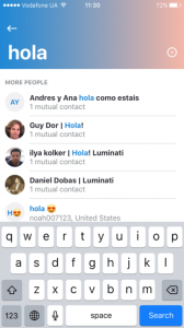 Skype mobile app interface