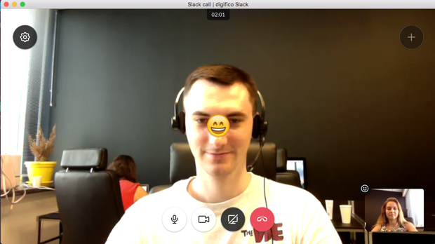 Video call at Slack