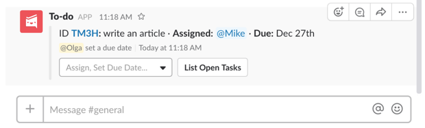 To-do integration in Slack