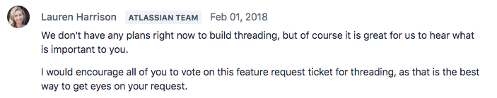 Atlassian team member claims Stride doesn’t have plans to feature threading