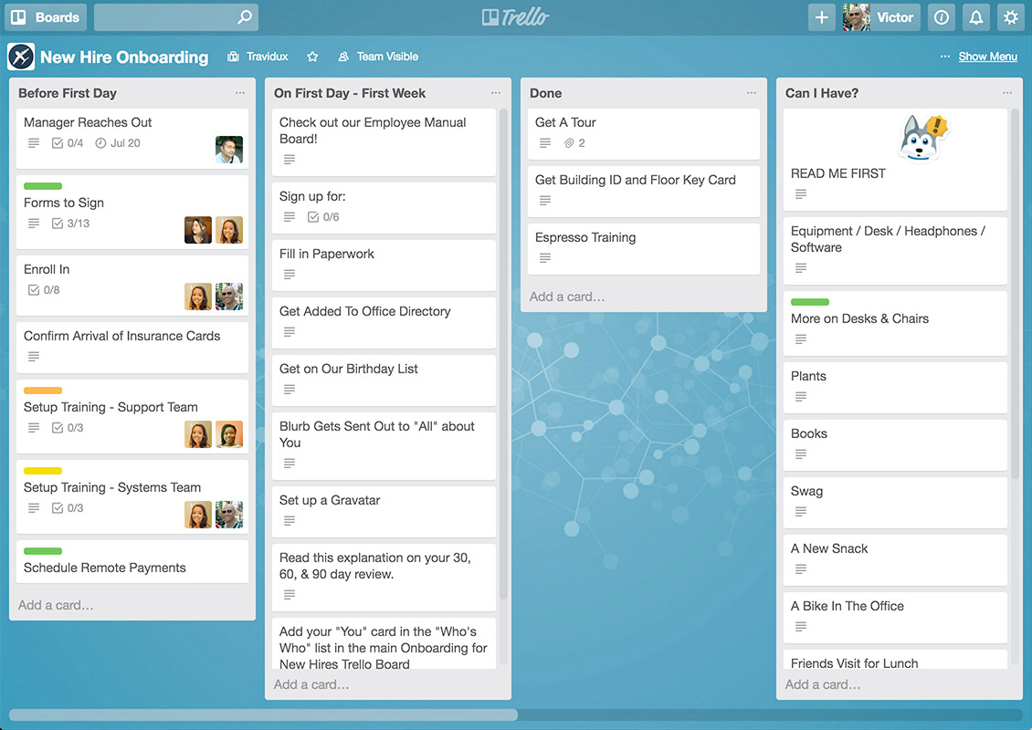 Trello’s workspace