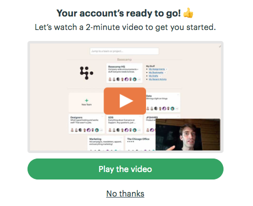 Baseamps onboarding video