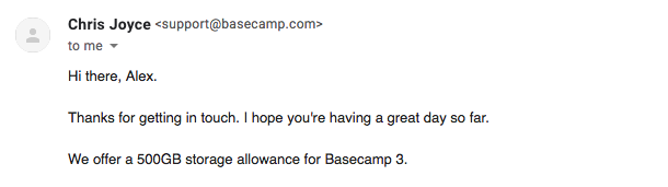 Basecamp support