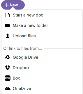 Basecamp’s options of linking to files