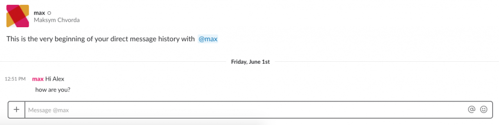 Messaging in Slack