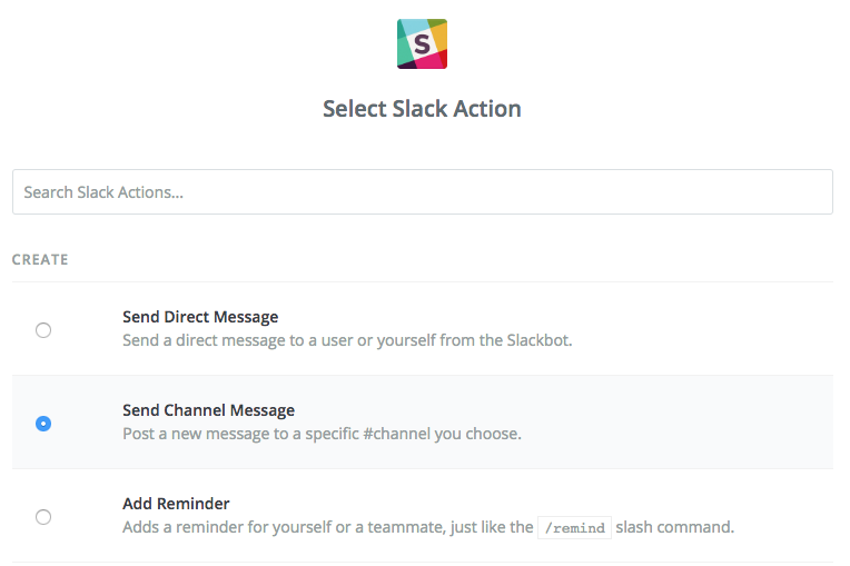 Slack action selection