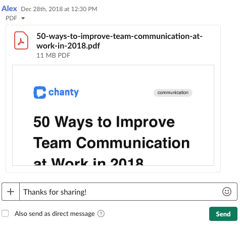 Sending a file in Slack