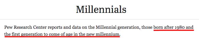 Definition of millennials