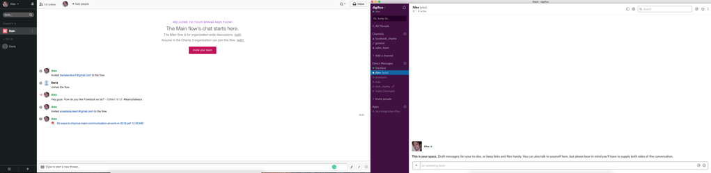 Comparing Flowdock and Slack interface