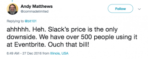 Slack pricing feedback