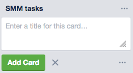 Adding a card in Trello