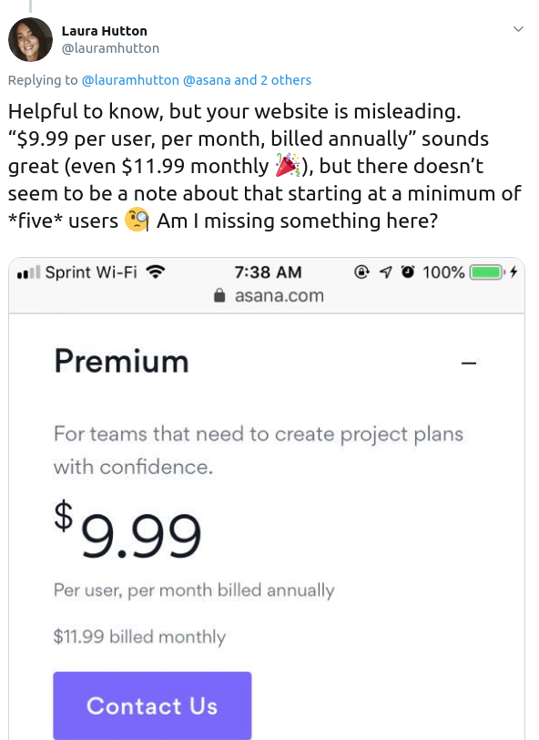 Asana pricing