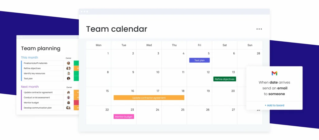 Monday.com calendar