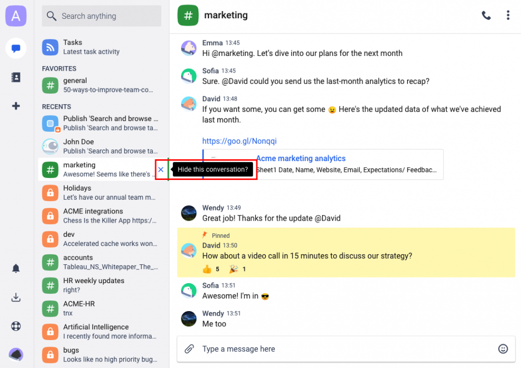 Delete a Conversation Сhanty Help Center