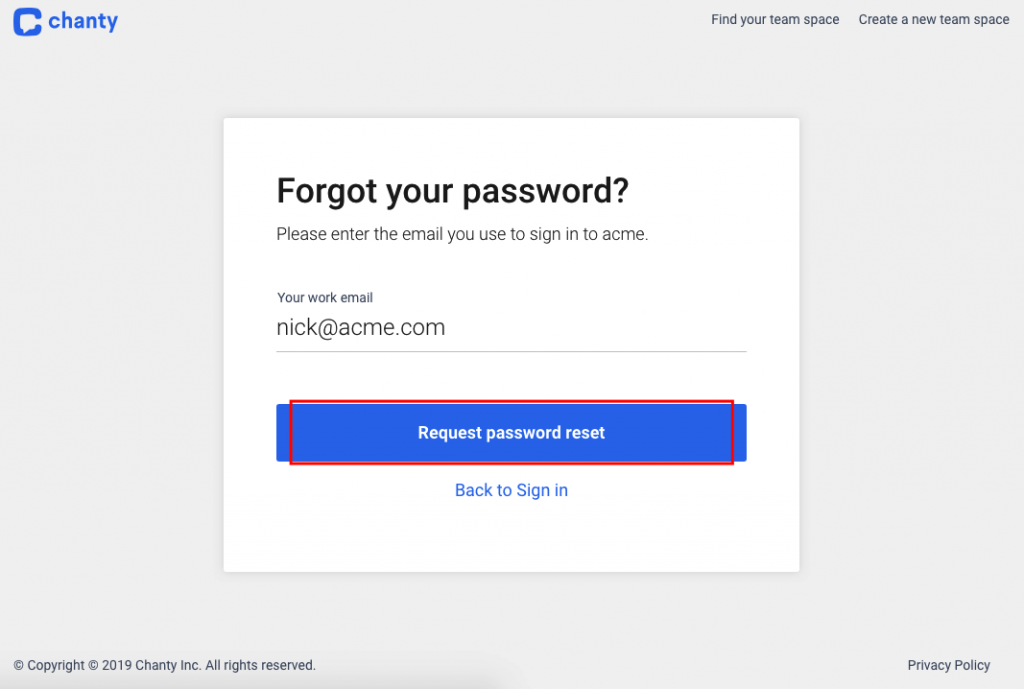 Reset Forgotten Password – Сhanty Help Center