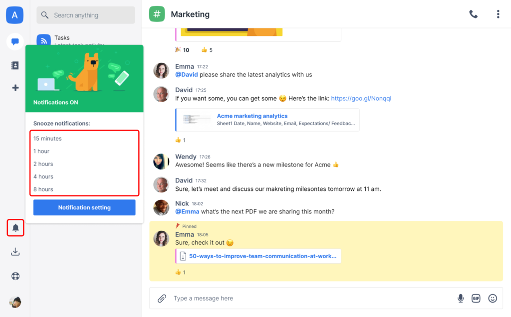 Manage Notifications – Сhanty Help Center