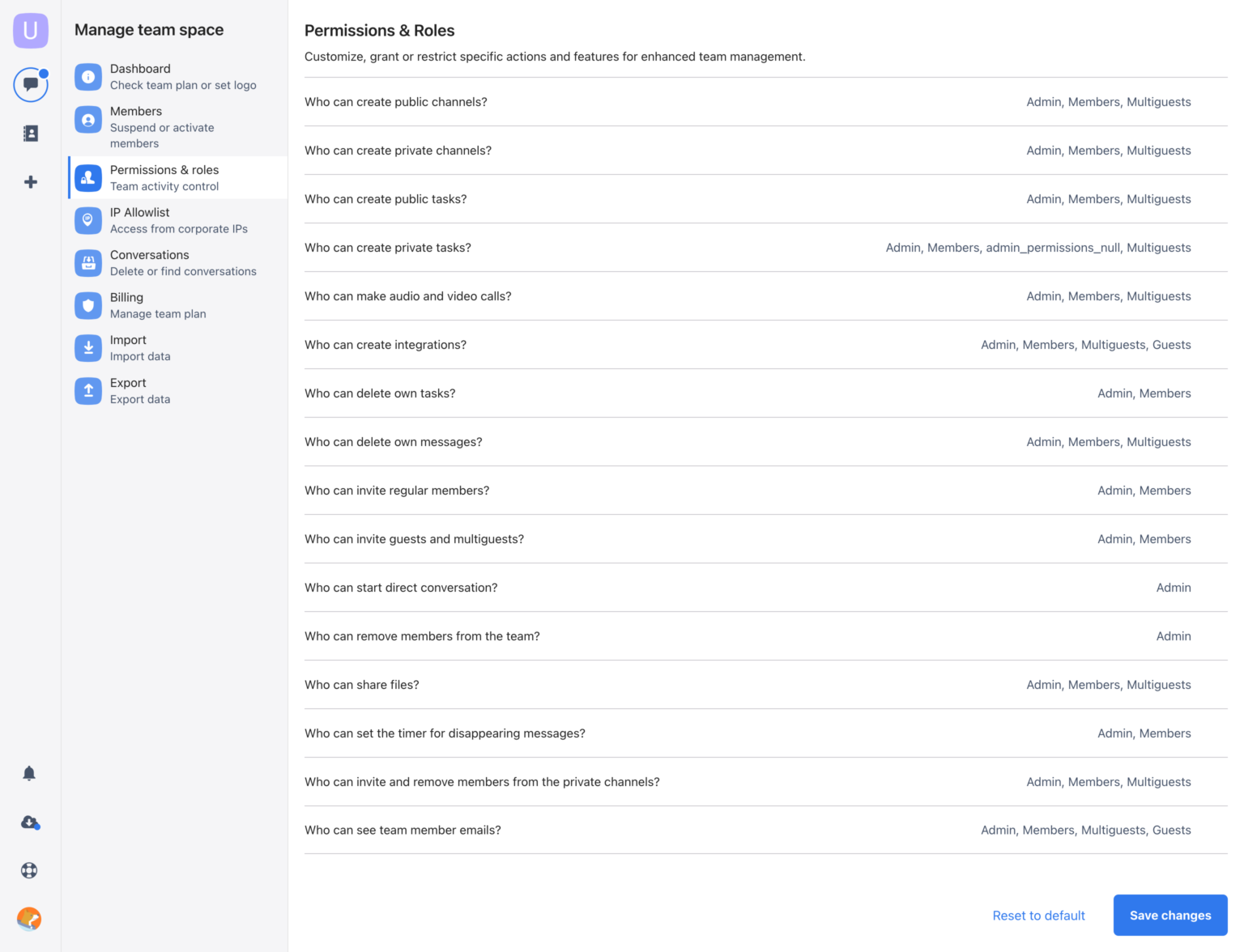 Permissions and Roles – Сhanty Help Center